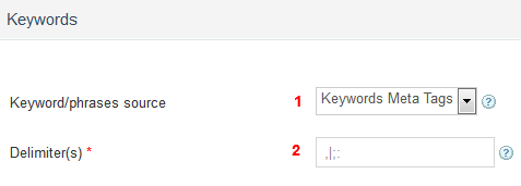 keywords settings